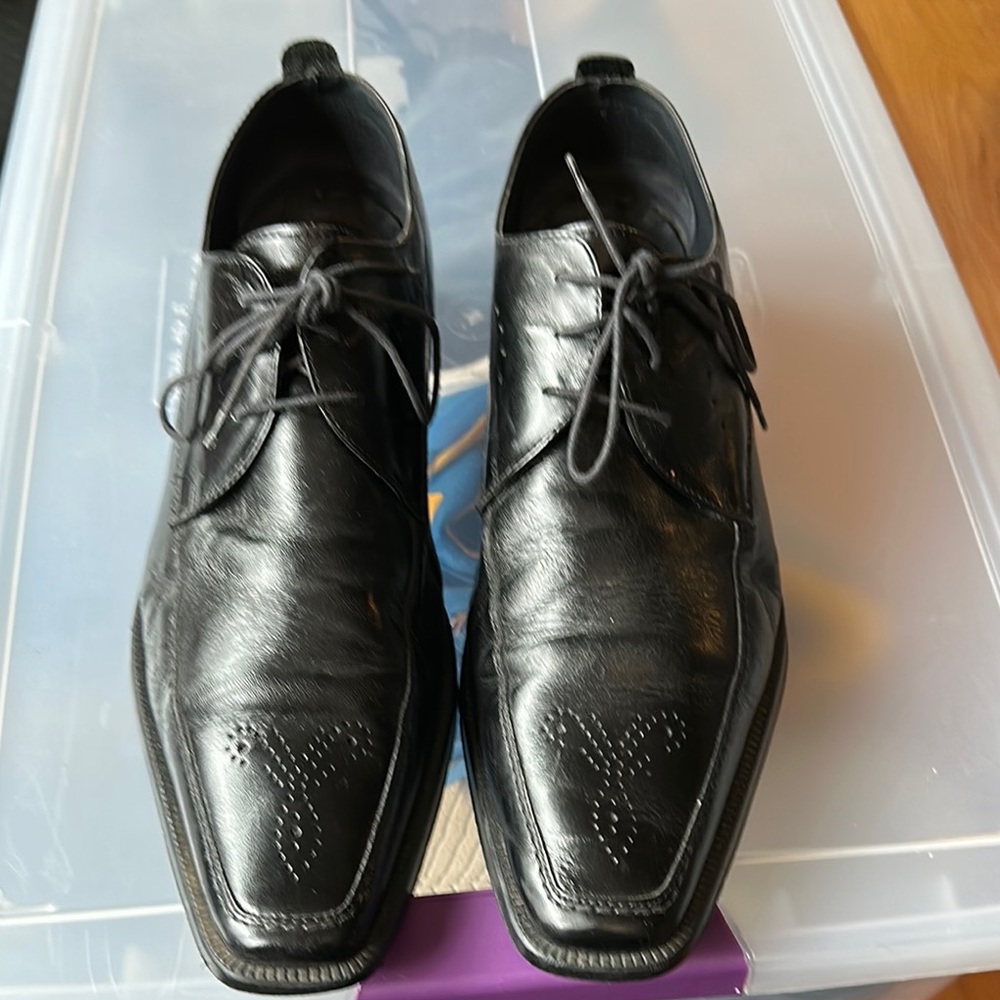 Alfani Classic Black Leather Men's Dress Shoes size 11.5